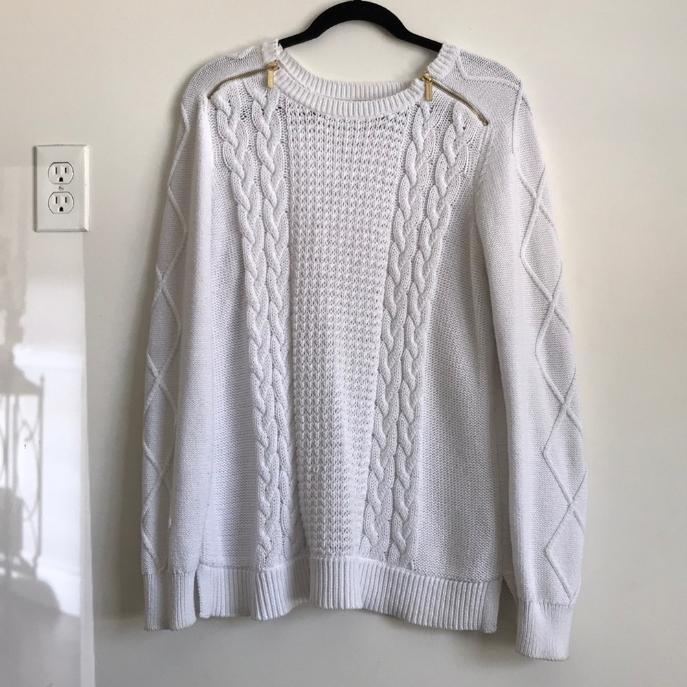 White Crochet Michael Kors Sweater